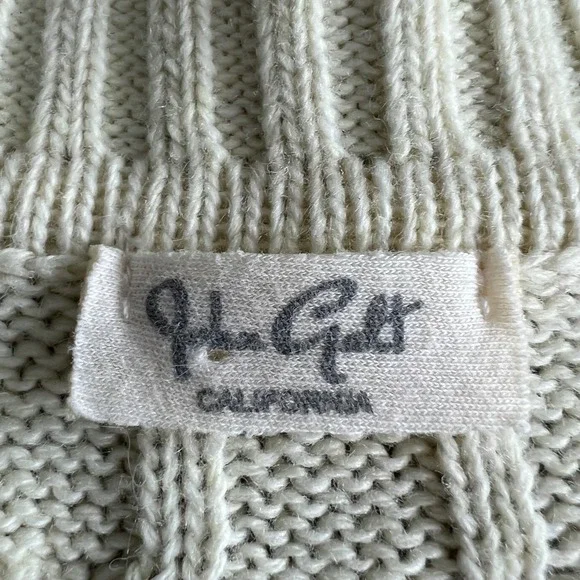John Galt Cardigan Sweater Women's Size M Ivory Wool Blend Cable Knit - Picture 2 of 8
